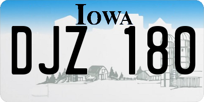 IA license plate DJZ180