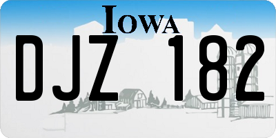 IA license plate DJZ182