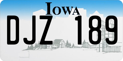 IA license plate DJZ189
