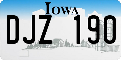 IA license plate DJZ190