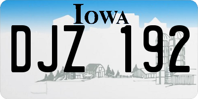 IA license plate DJZ192