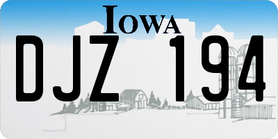 IA license plate DJZ194