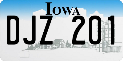IA license plate DJZ201
