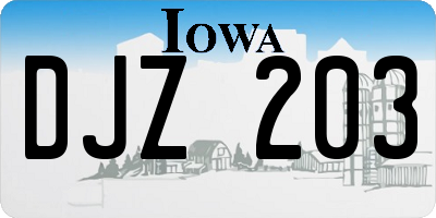 IA license plate DJZ203