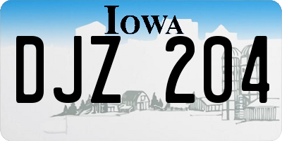 IA license plate DJZ204