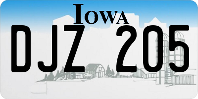 IA license plate DJZ205