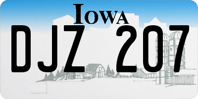 IA license plate DJZ207