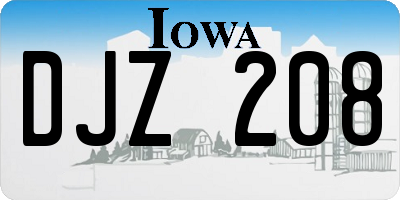 IA license plate DJZ208