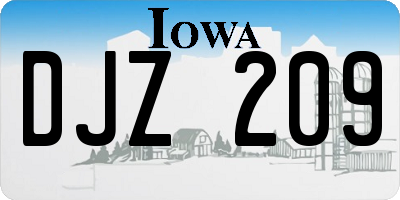 IA license plate DJZ209