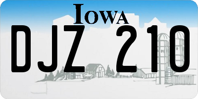 IA license plate DJZ210