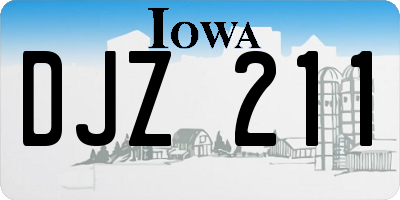 IA license plate DJZ211