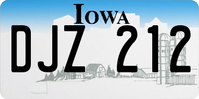 IA license plate DJZ212