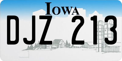 IA license plate DJZ213