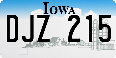 IA license plate DJZ215