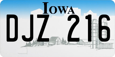 IA license plate DJZ216