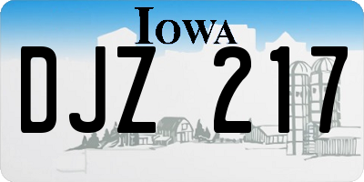 IA license plate DJZ217