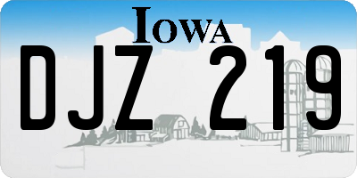IA license plate DJZ219
