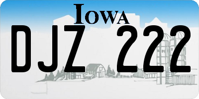 IA license plate DJZ222