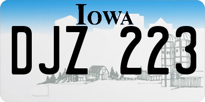 IA license plate DJZ223