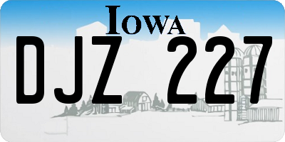 IA license plate DJZ227