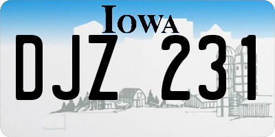 IA license plate DJZ231