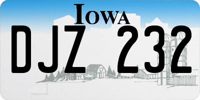 IA license plate DJZ232