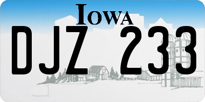 IA license plate DJZ233