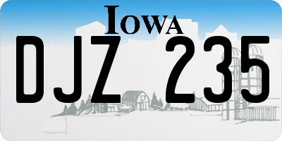 IA license plate DJZ235