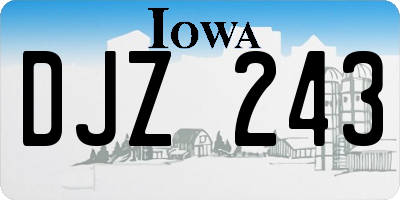 IA license plate DJZ243