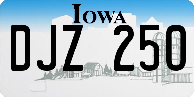 IA license plate DJZ250