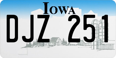 IA license plate DJZ251