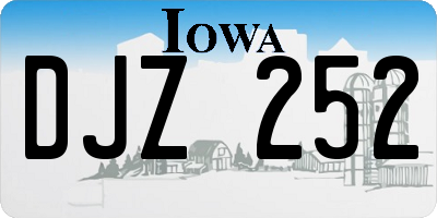 IA license plate DJZ252
