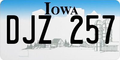 IA license plate DJZ257