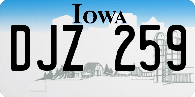 IA license plate DJZ259