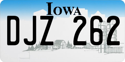 IA license plate DJZ262