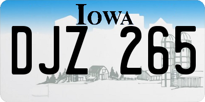 IA license plate DJZ265