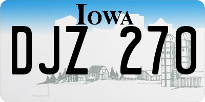 IA license plate DJZ270