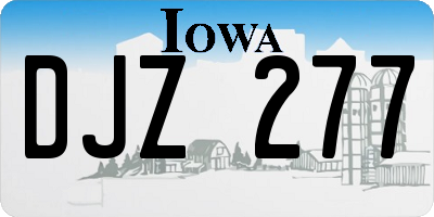IA license plate DJZ277