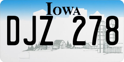 IA license plate DJZ278