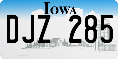 IA license plate DJZ285