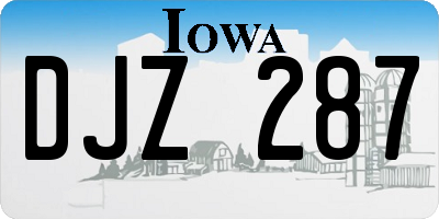 IA license plate DJZ287