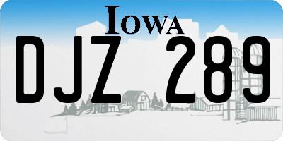 IA license plate DJZ289