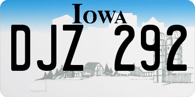IA license plate DJZ292