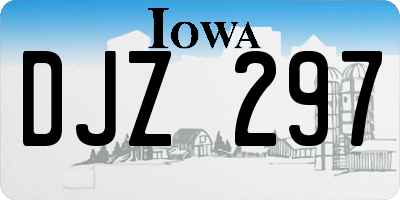 IA license plate DJZ297