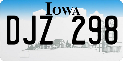 IA license plate DJZ298