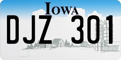 IA license plate DJZ301