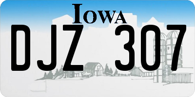 IA license plate DJZ307