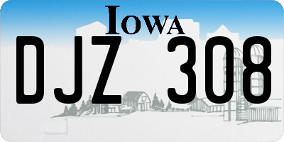 IA license plate DJZ308