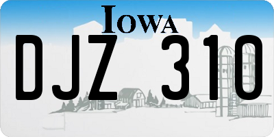 IA license plate DJZ310