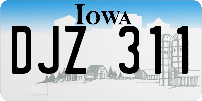 IA license plate DJZ311